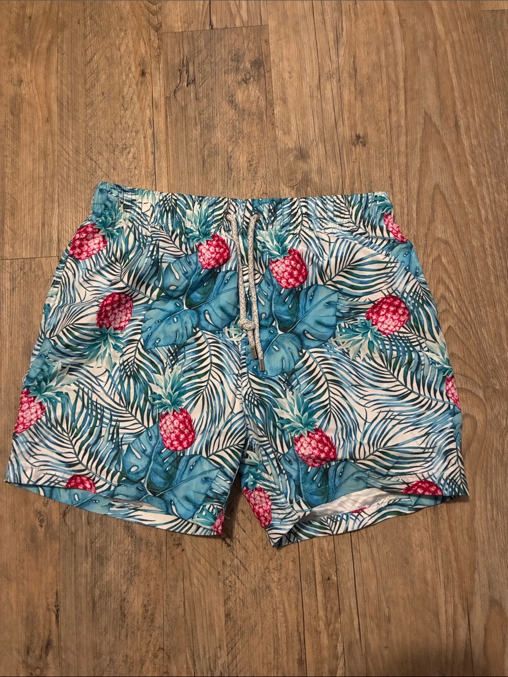 Men's Tropical Pineapple Swim Shorts - Blue & Pink